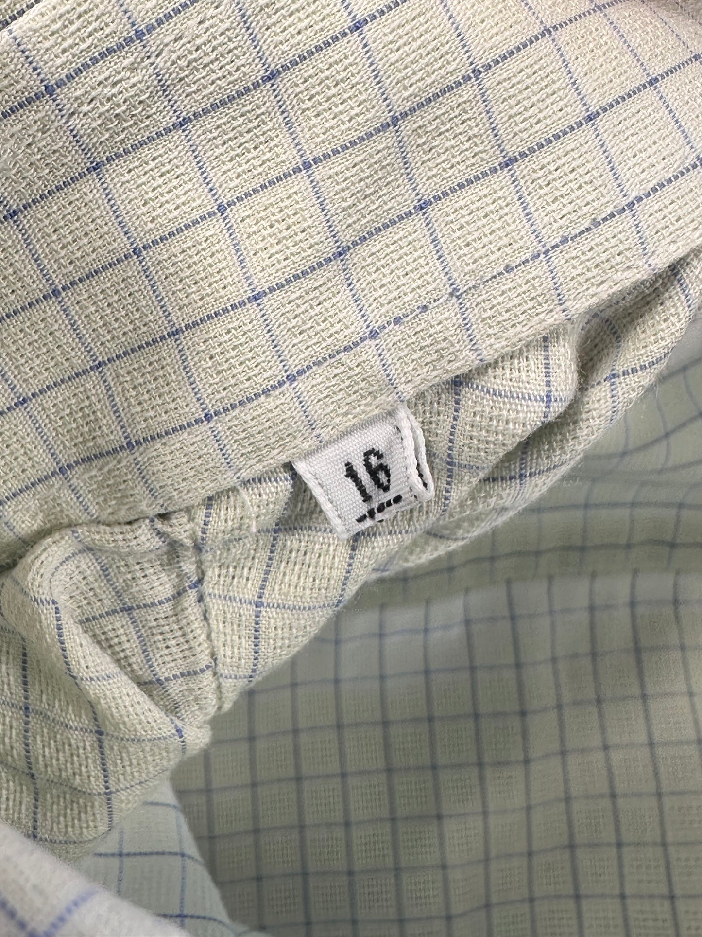 YVES SAINT LAURENT - Camicia panna a quadri con logo ricamato