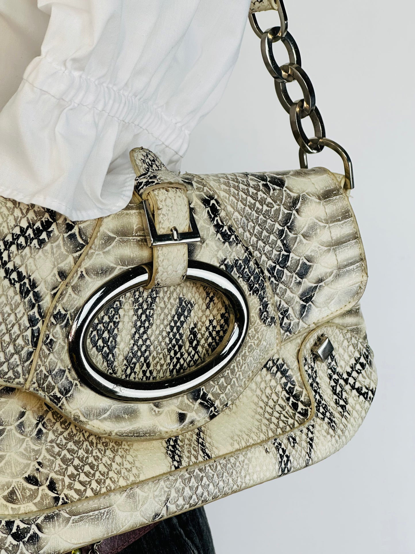 Borsa a spalla pelle coccodrillata