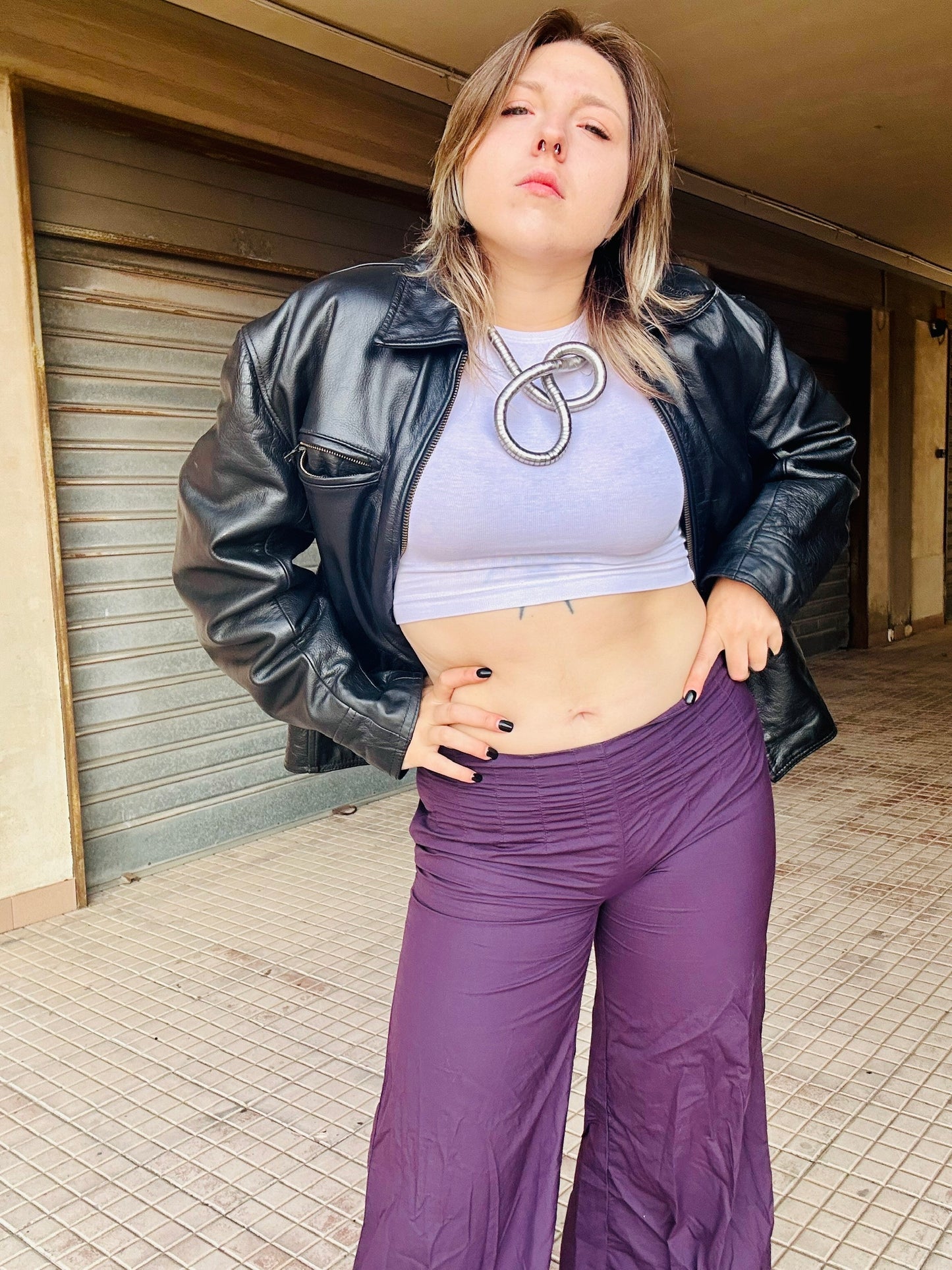 Pantaloni a palloncino viola