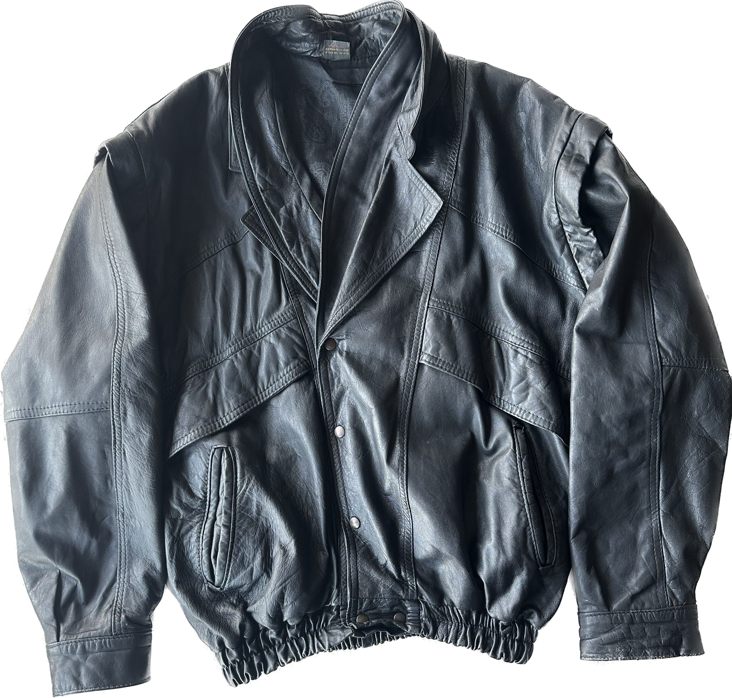 Giacca/gilet bomber in pelle nero