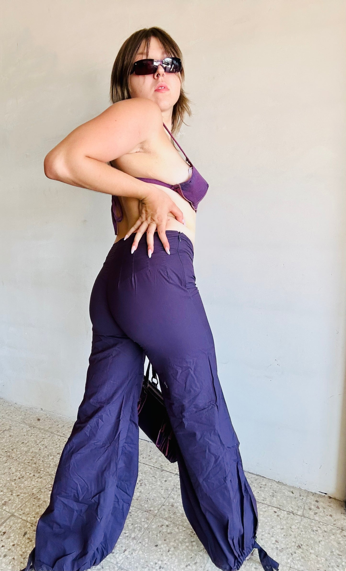Pantaloni a palloncino viola