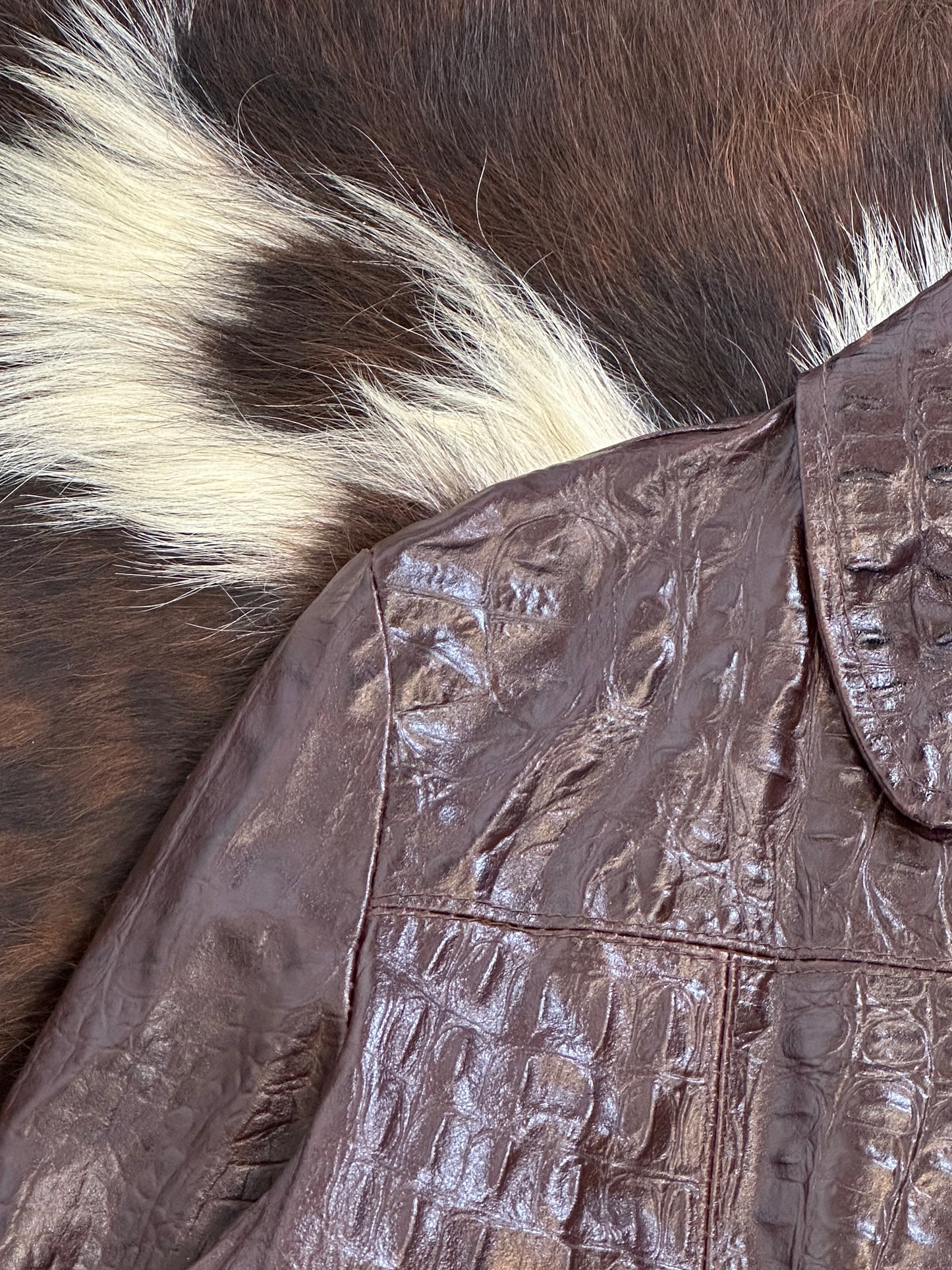 Giacca di pelle cocco 🐊 Rosso Borgogna scuro