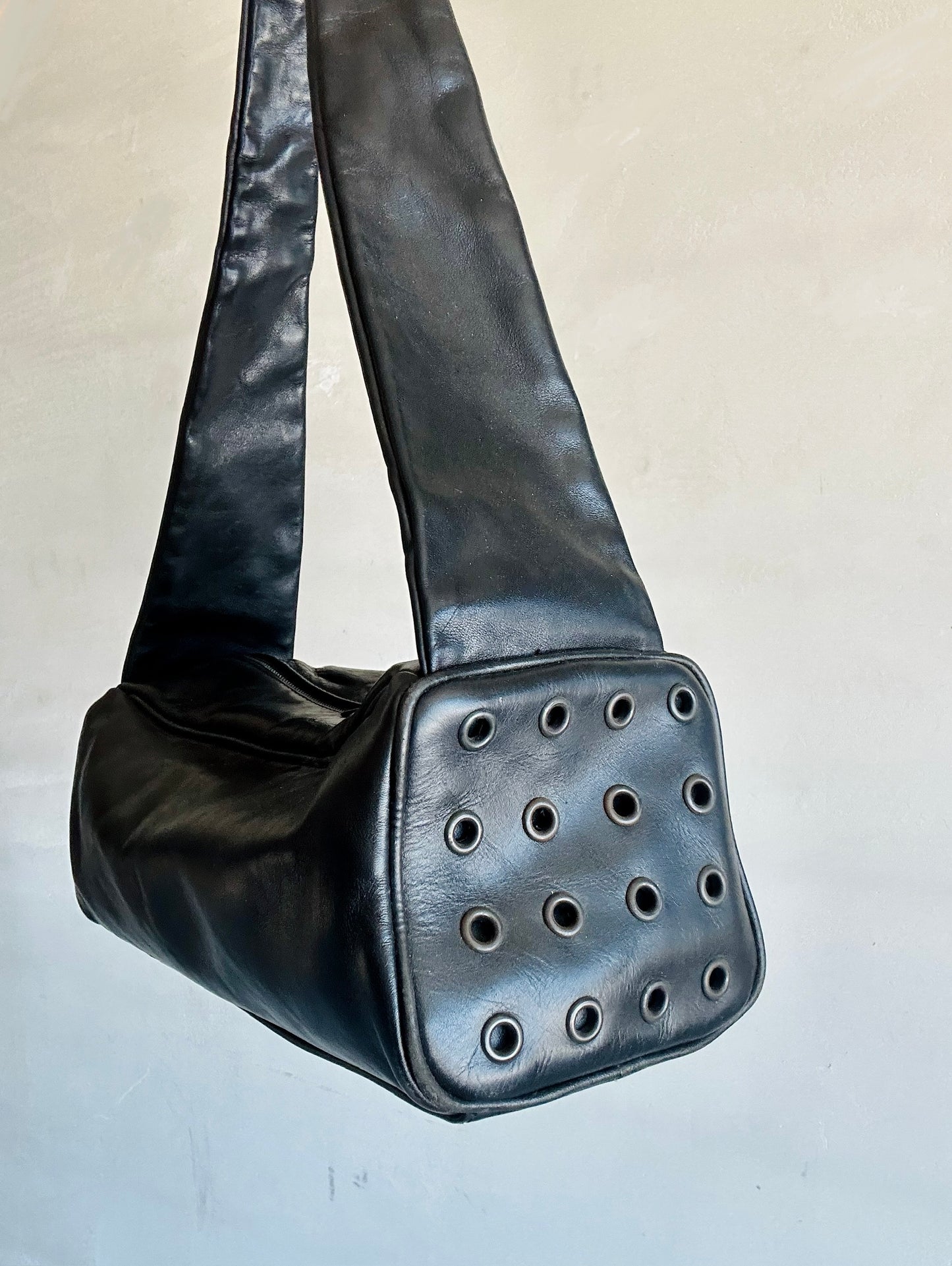 Square leather bag