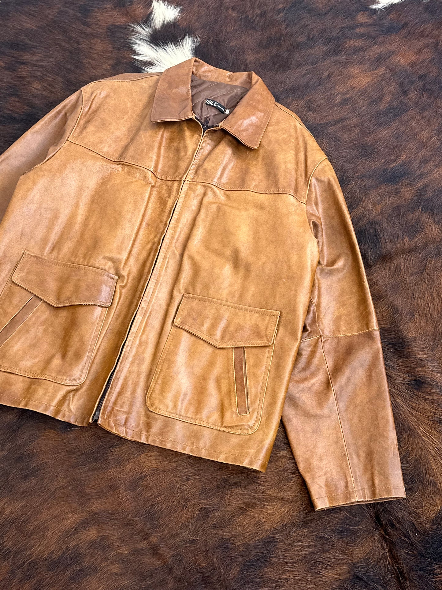 Giacca di pelle cammello