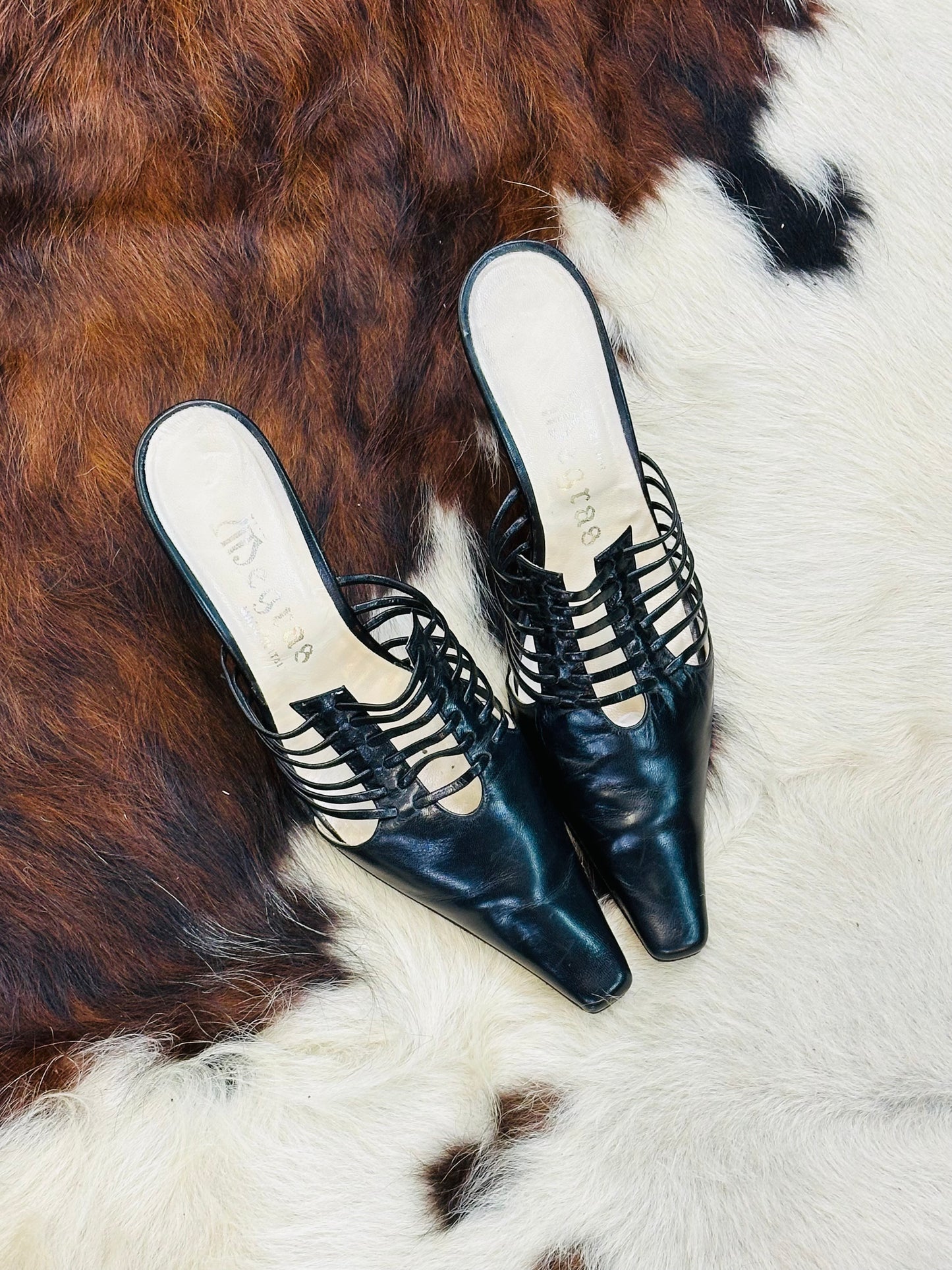 Mules nere intrecciate in pelle – Made in Italy | Taglia 38