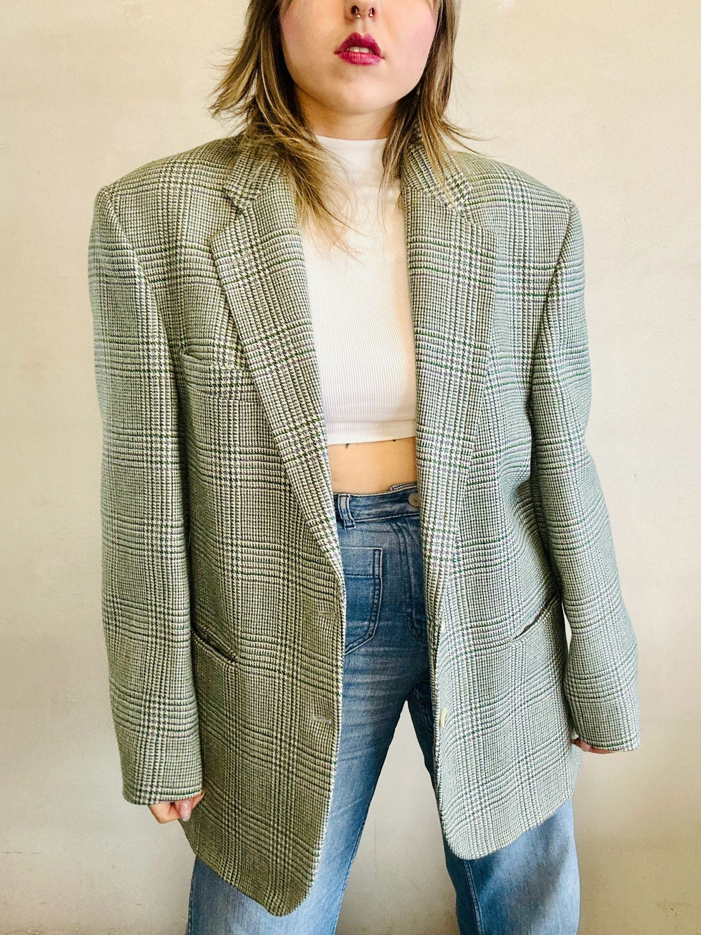 Blazer in pura lana pied de poule
