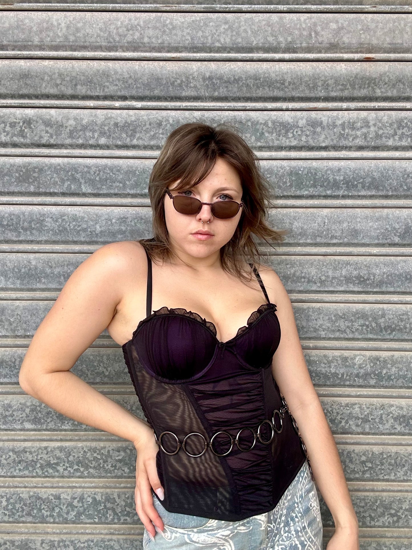 Top Corsetto viola