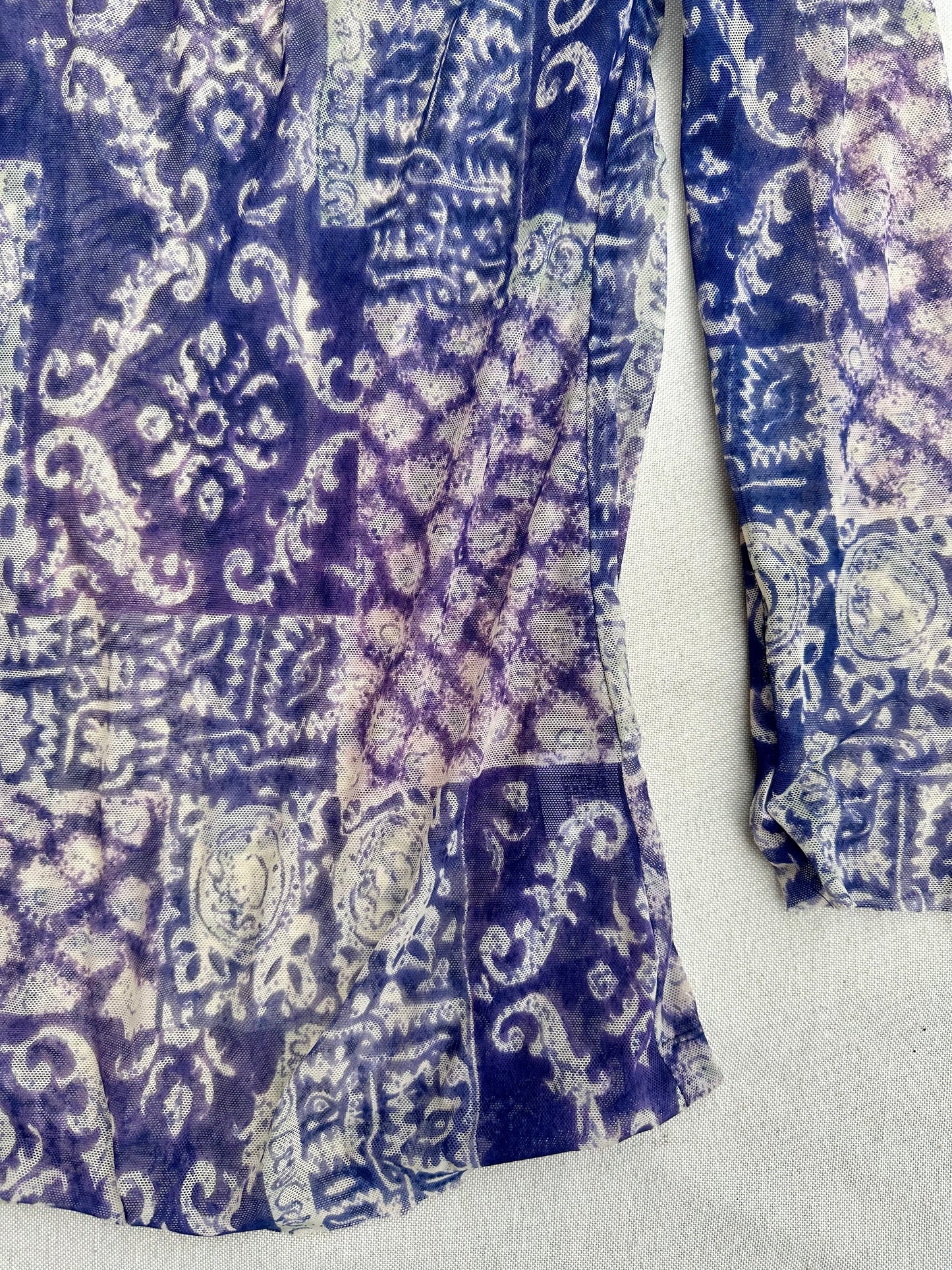 Top in Micromesh Patchwork Viola – Anni 2000 Revival