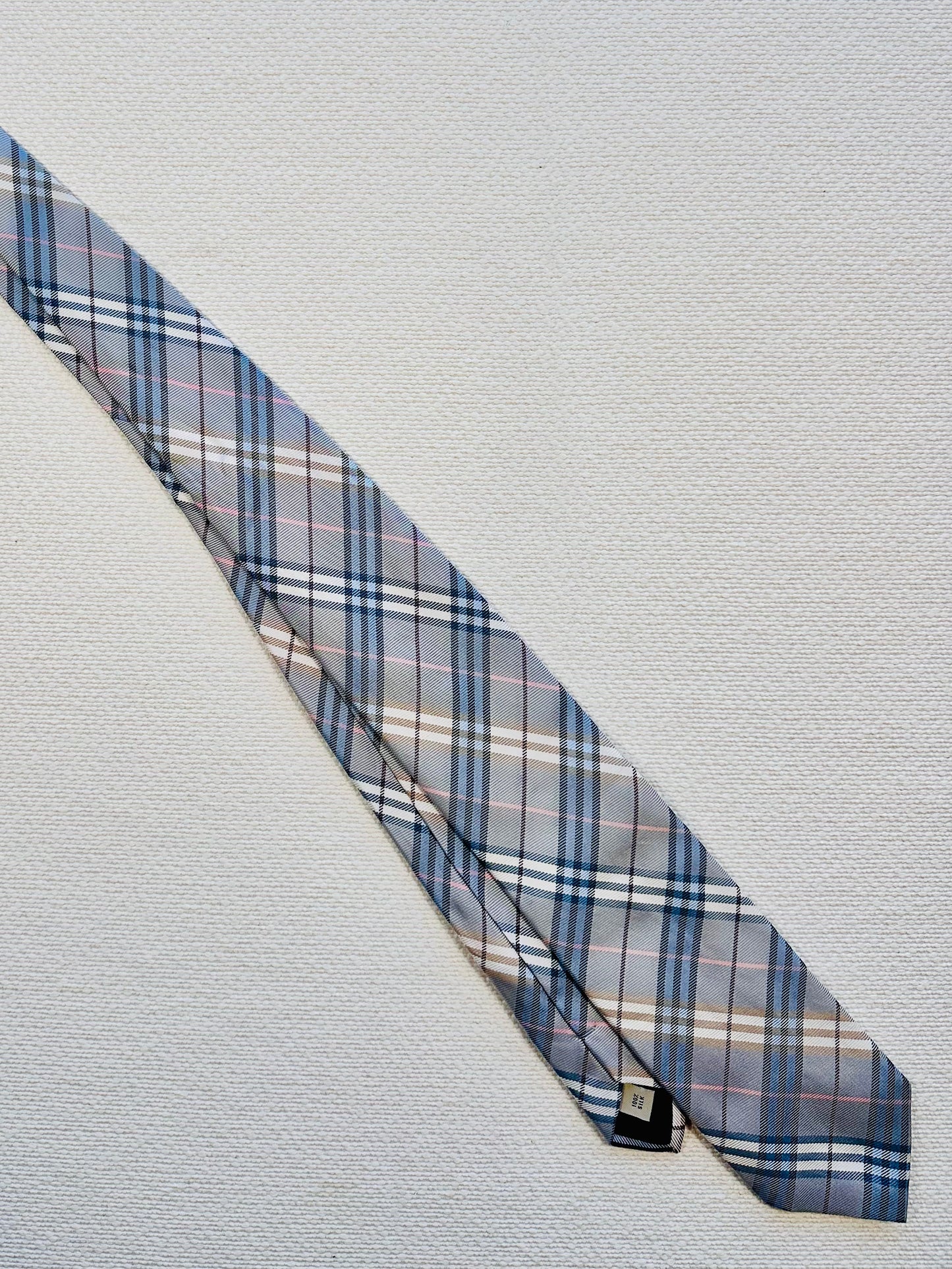 BURBERRY- Cravatta tartan 100% seta