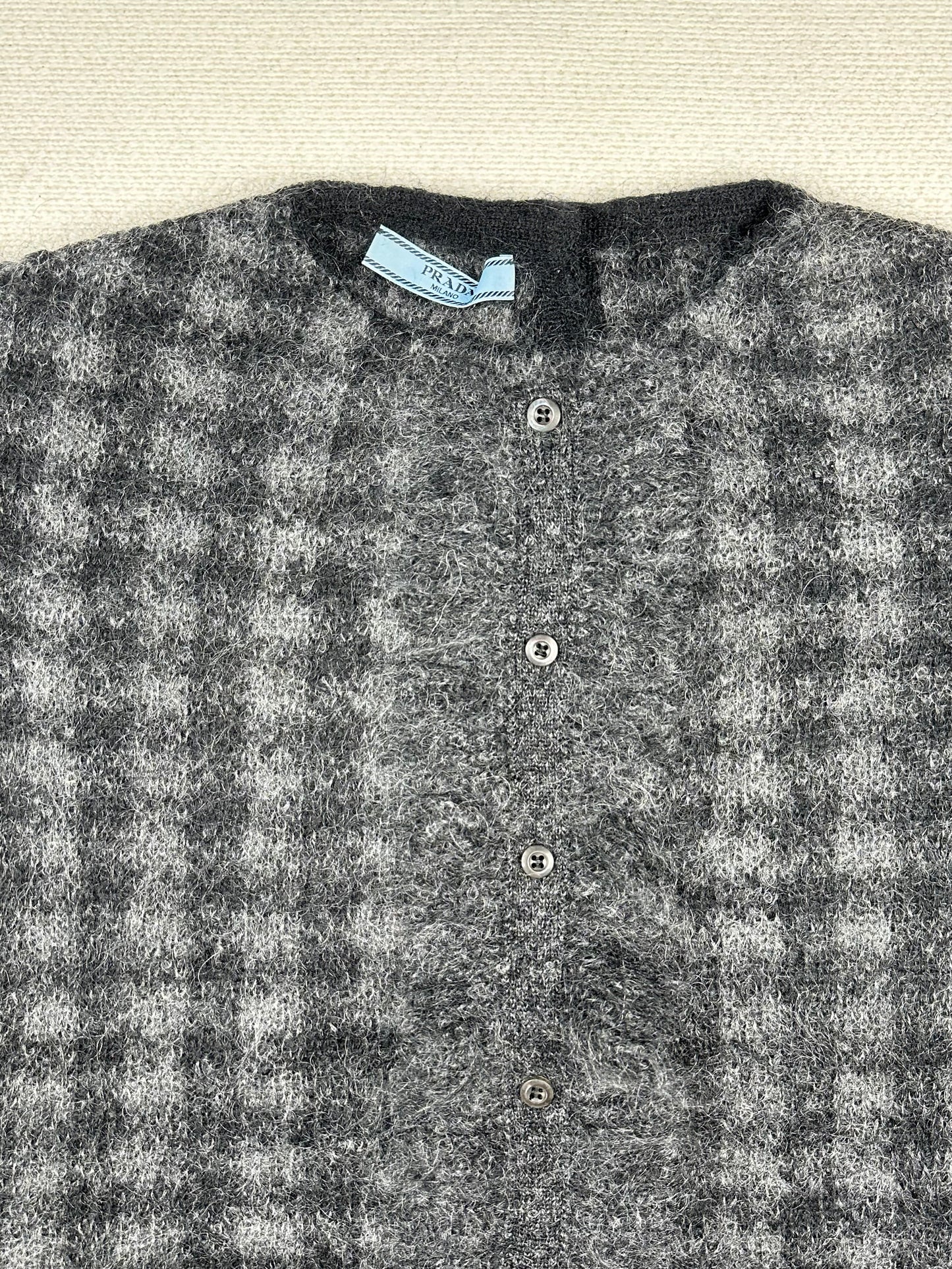 PRADA - Maglioncino pied de poule con volant