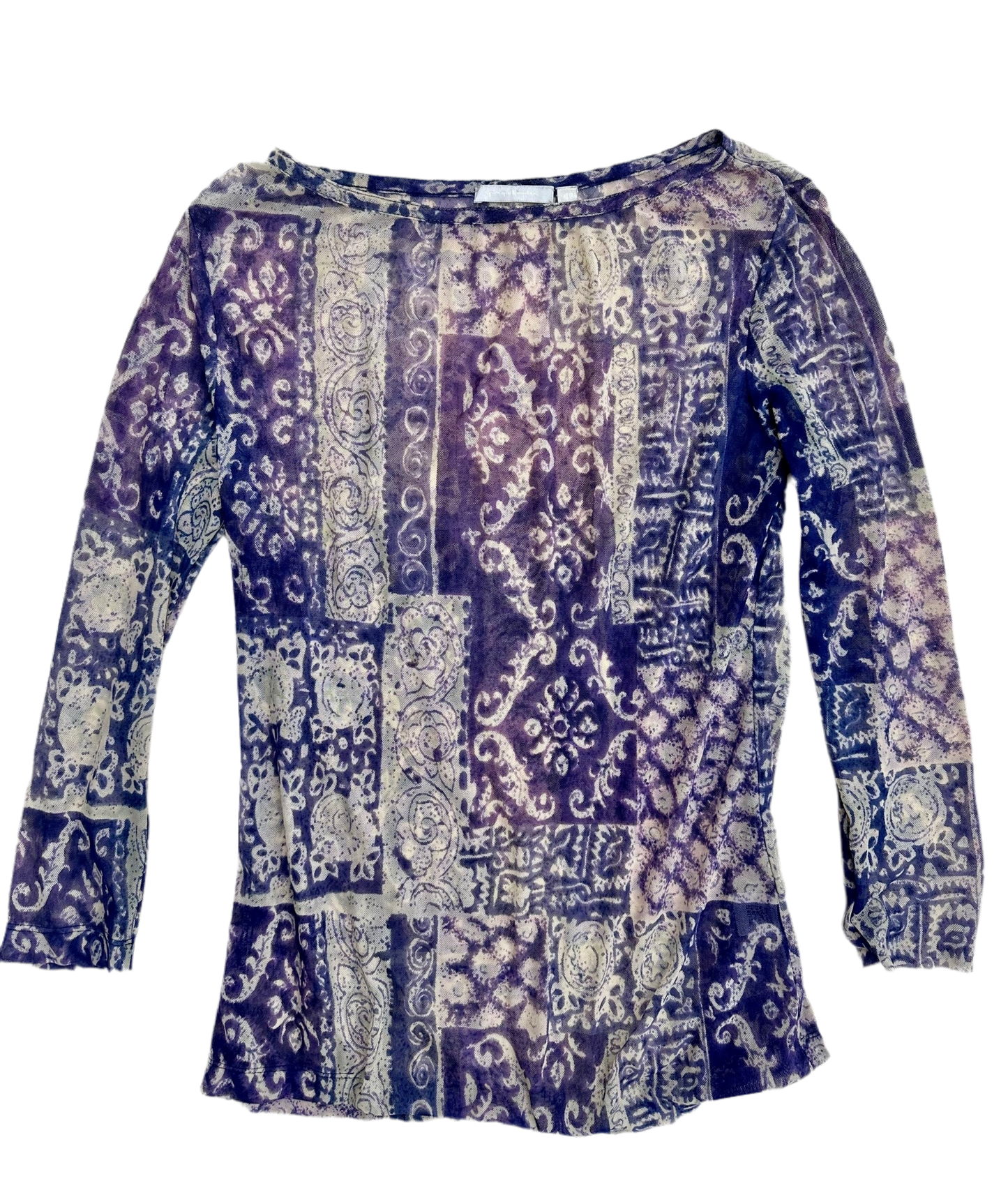 Top in Micromesh Patchwork Viola – Anni 2000 Revival