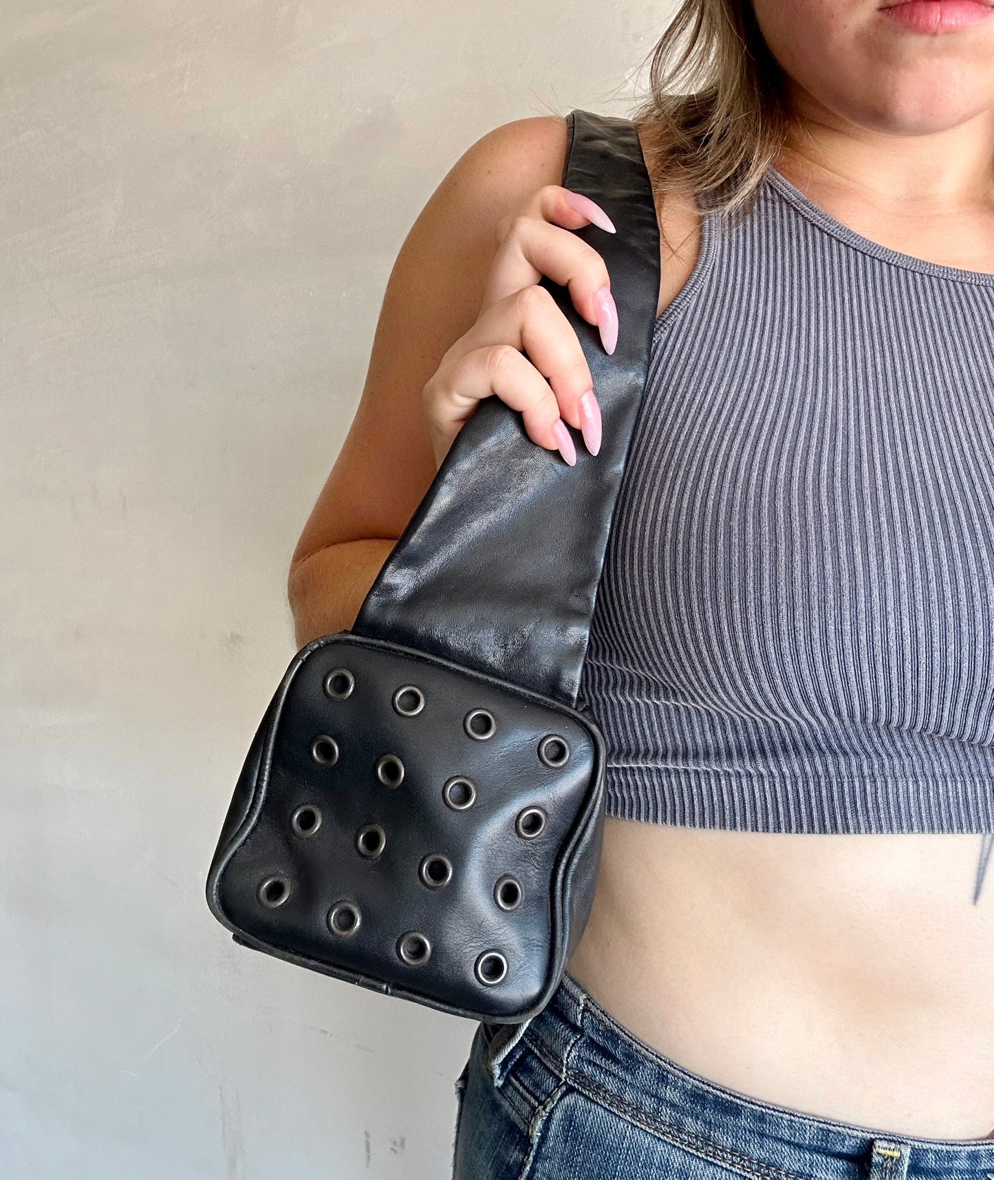 Square leather bag