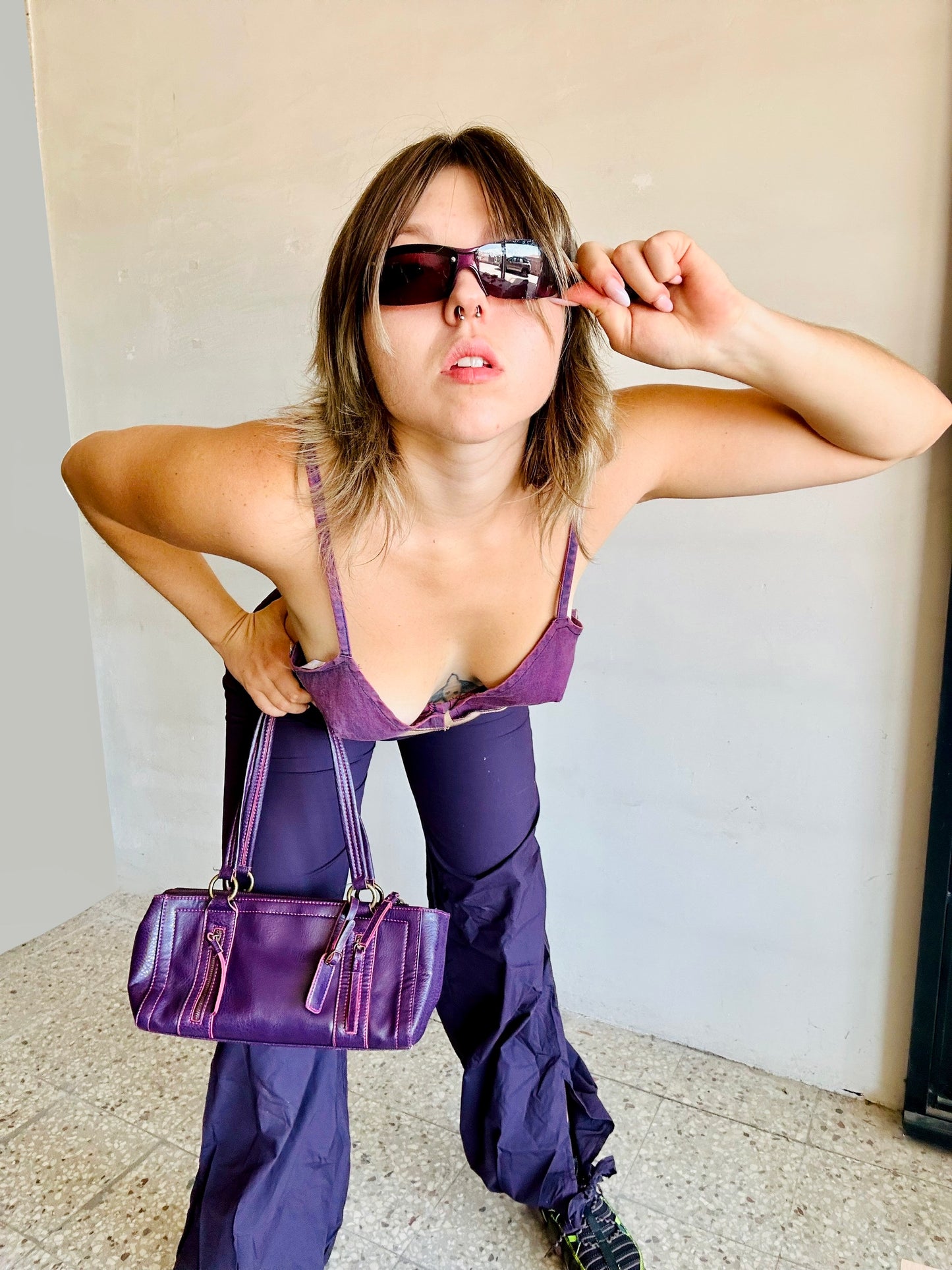 Pantaloni a palloncino viola