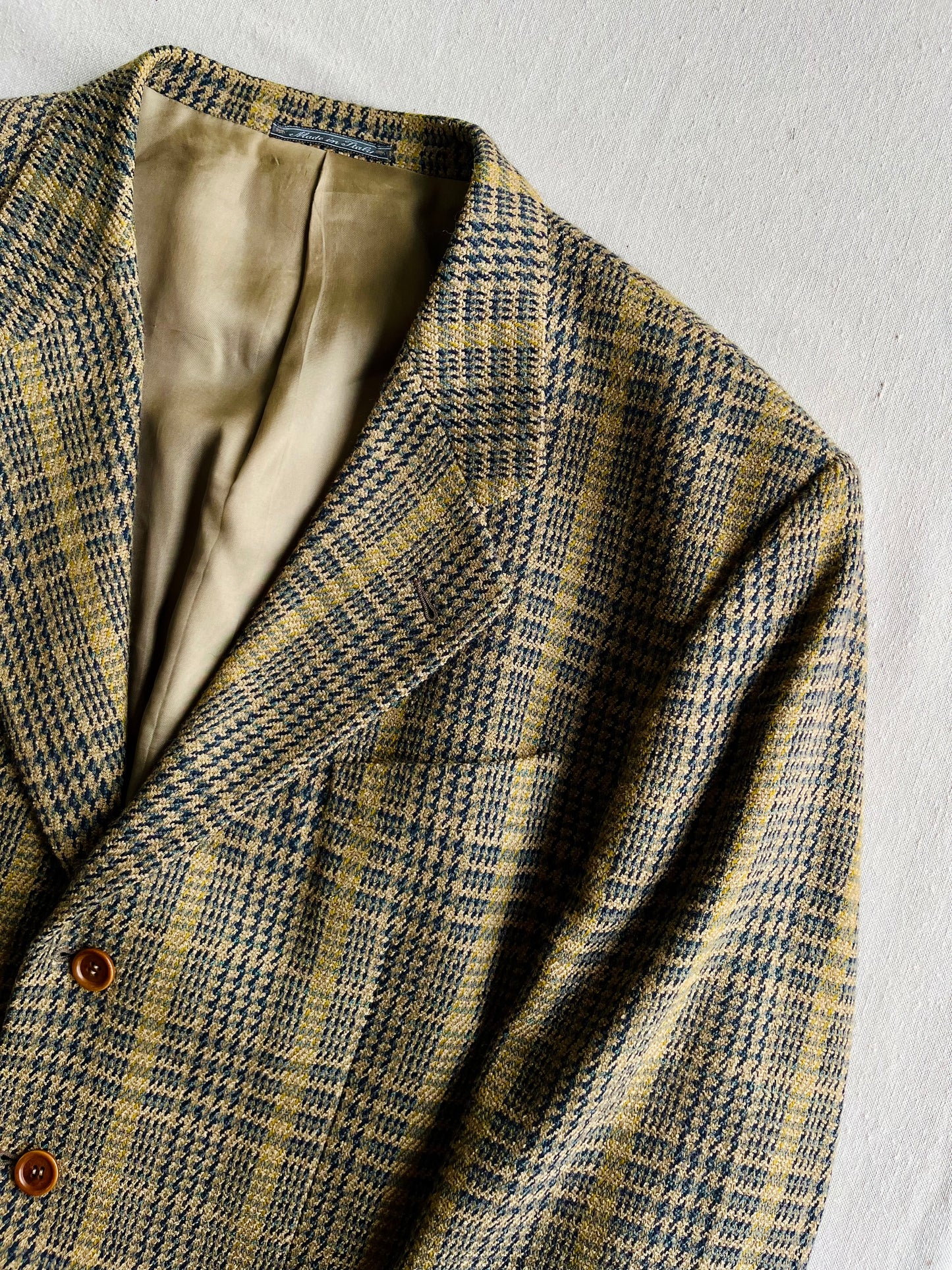 Blazer in pura lana vergine tartan