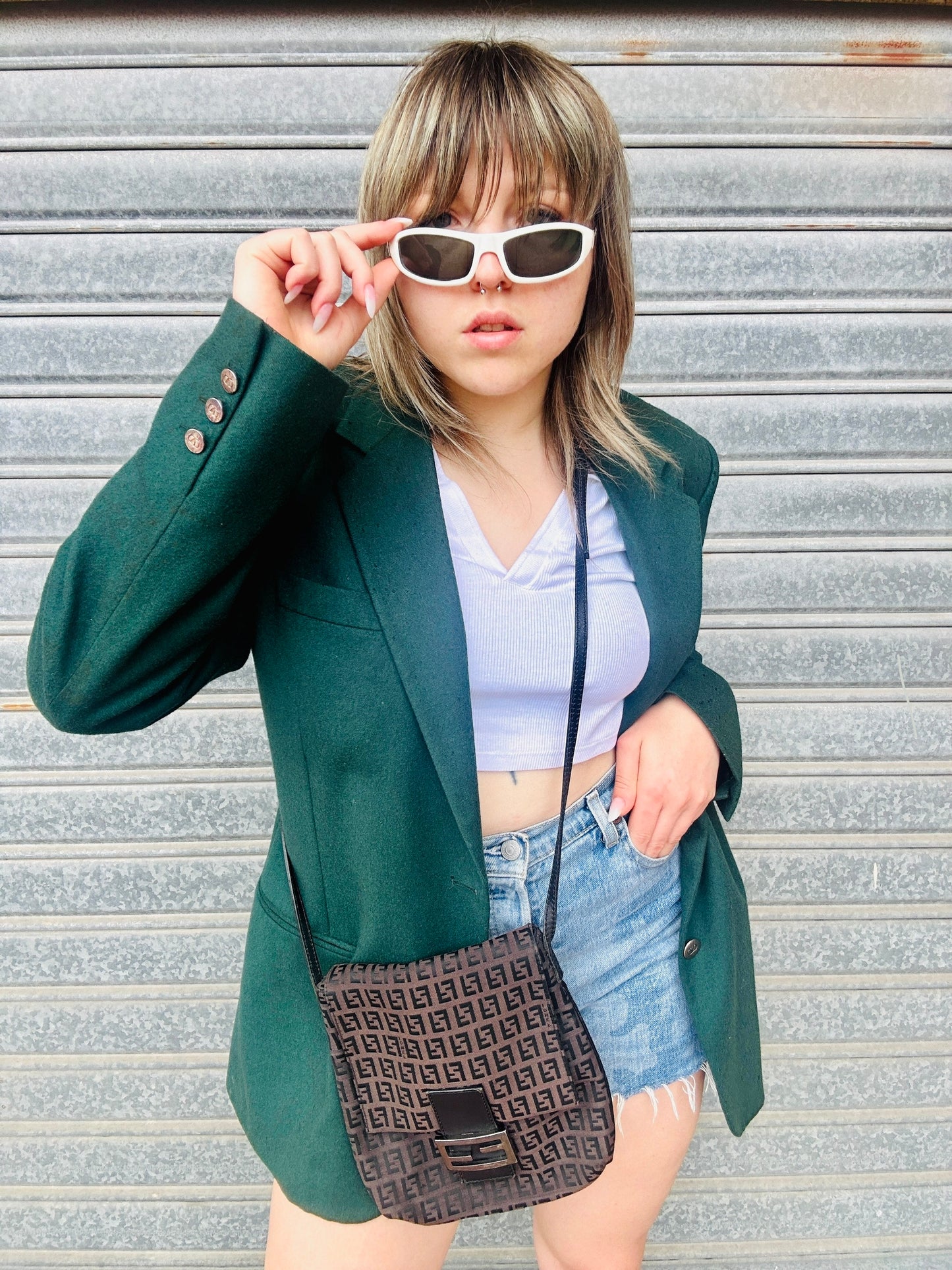 FENDI - Tracolla baguette mama monogram