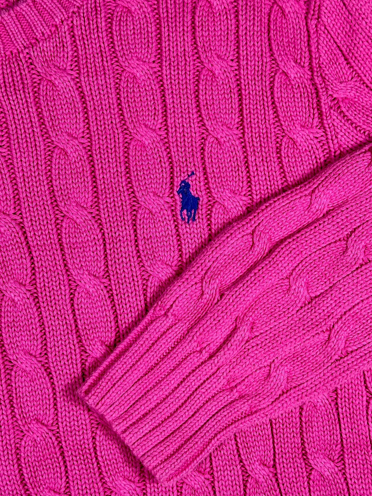 POLO RALPH LAUREN - Pullover pink flamingo con trecce