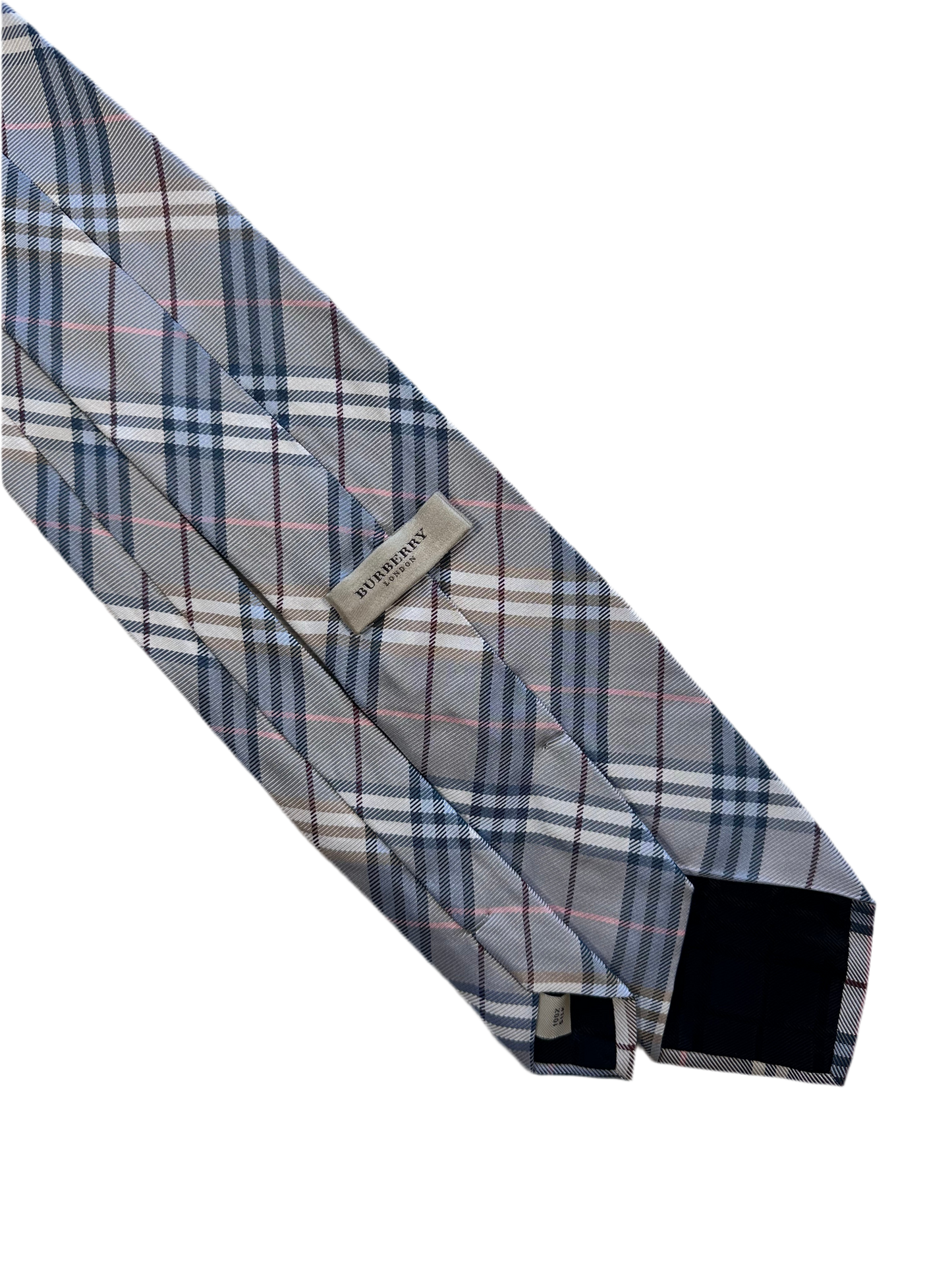 BURBERRY- Cravatta tartan 100% seta