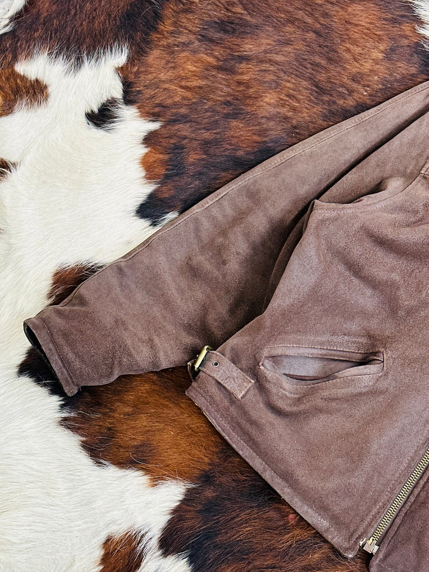 Giacca di pelle marrone Classic fit