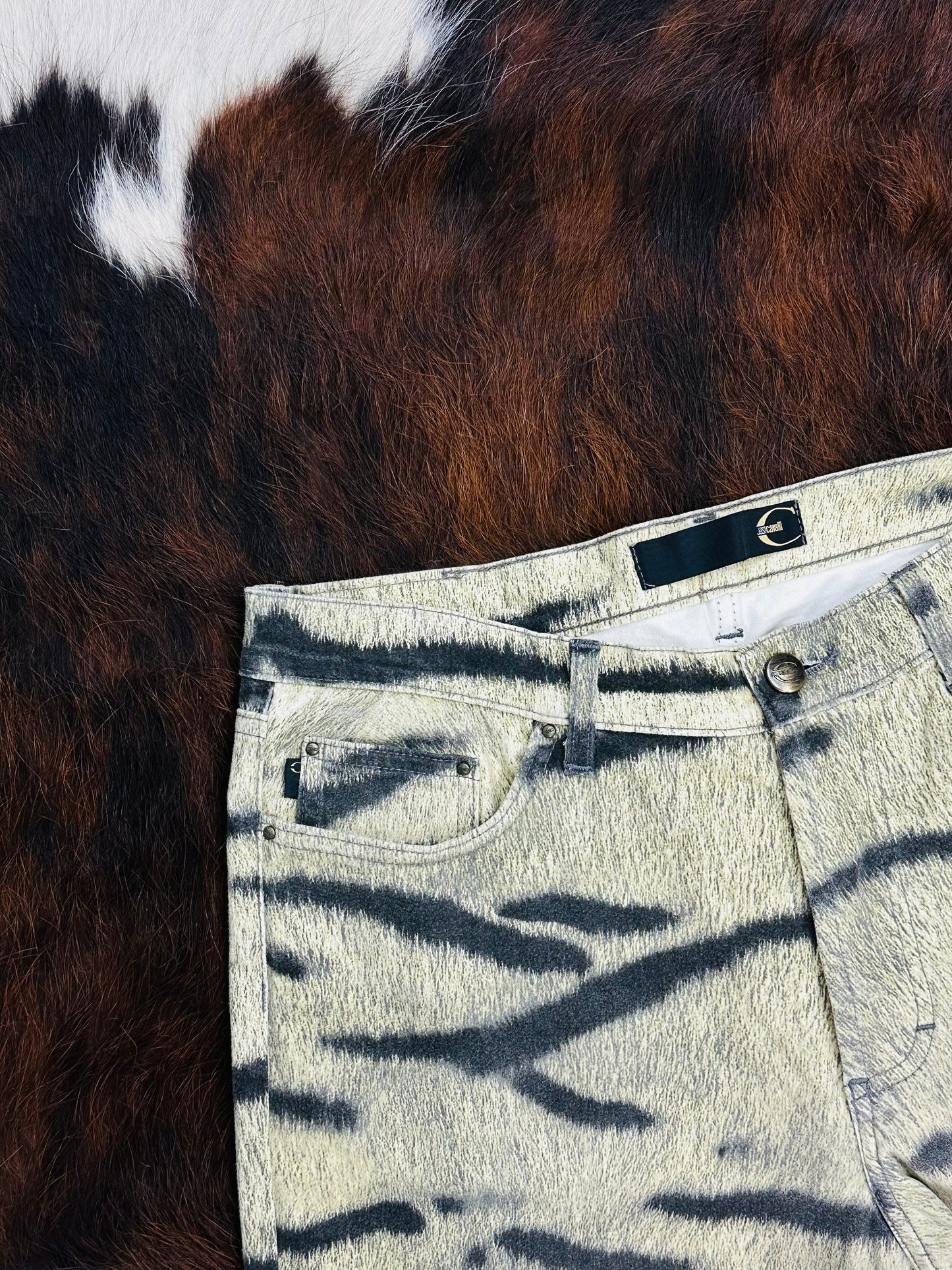 JUST CAVALLI - Pantaloni a zampa Animalier Tiger