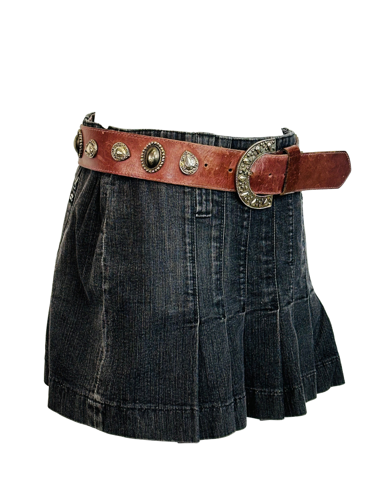 Mini Gonna a Pieghe in Denim Nero Vintage – Miss Sixty Y2K | Made in Italy