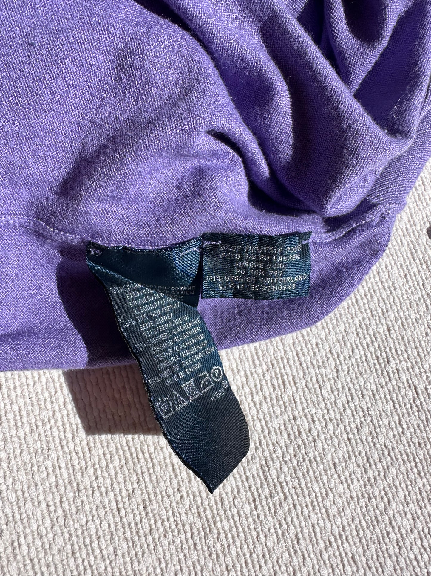 POLO RALPH LAUREN - Pullover lilla maglia rasata