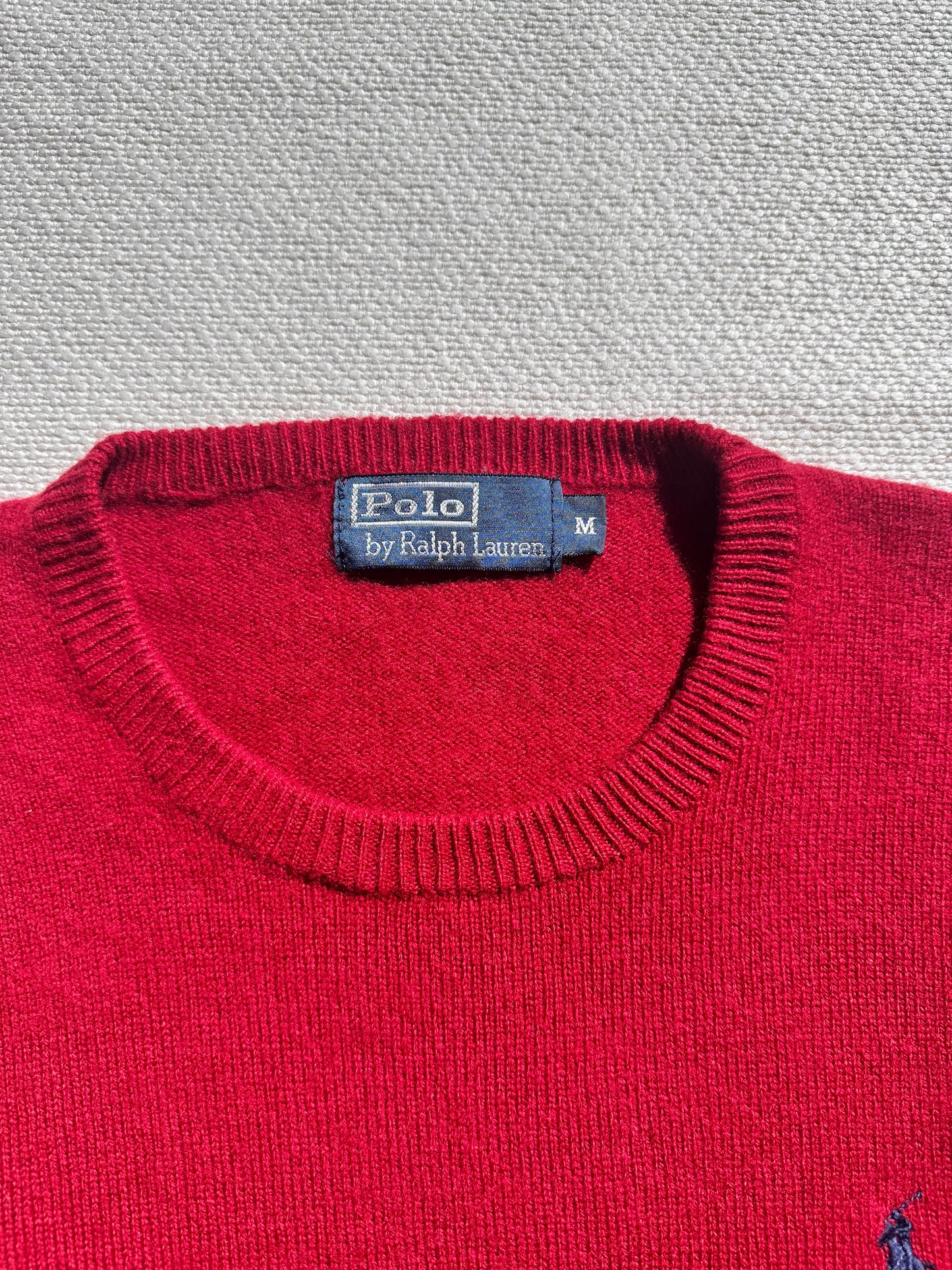 POLO RALPH LAUREN - Pullover Rosso maglia rasata