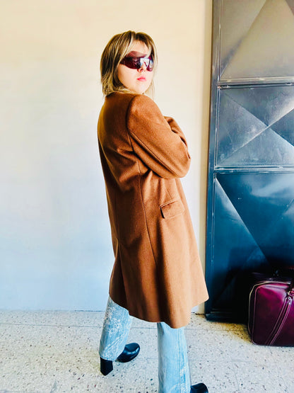 Cappotto lungo in lana doppiopetto