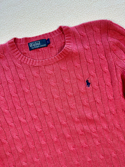 POLO RALPH LAUREN - Pullover rosa fragola 🍓 con trecce