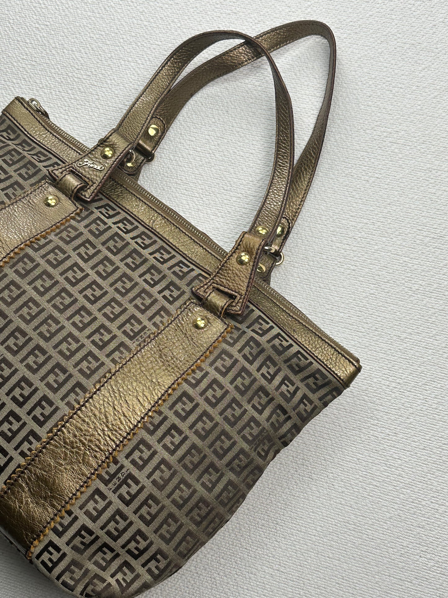 FENDI - Shopper Zucca Canvas & Leather