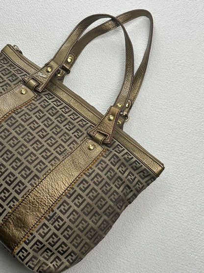FENDI - Shopper Zucca Canvas & Leather