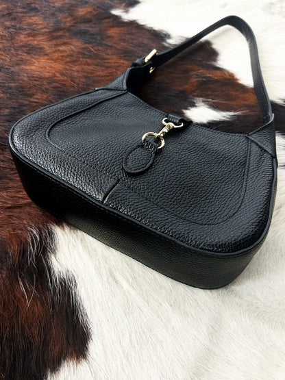 Borsa a Spalla in Pelle Nera Jackie ispired – Vintage Y2K