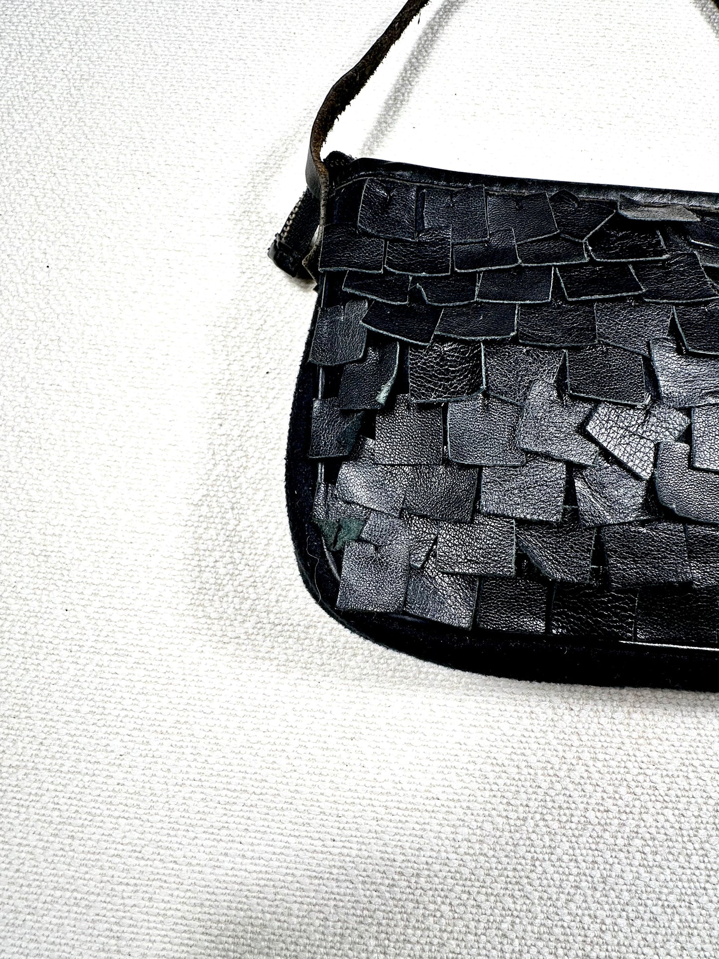Borsa a spalla vera pelle nera