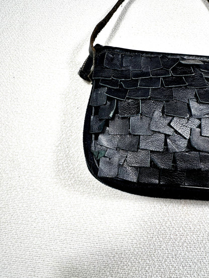 Borsa a spalla vera pelle nera