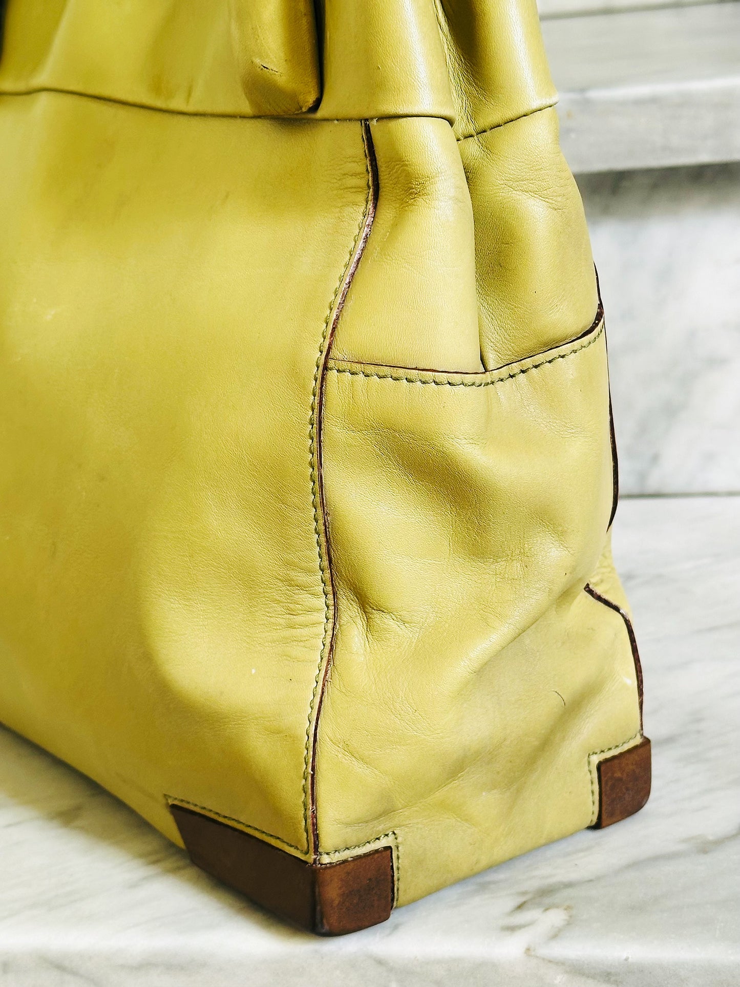 MAX MARA WEEKEND - Borsa in Pelle Verde Pistacchio Vintage Y2K Made in Italy