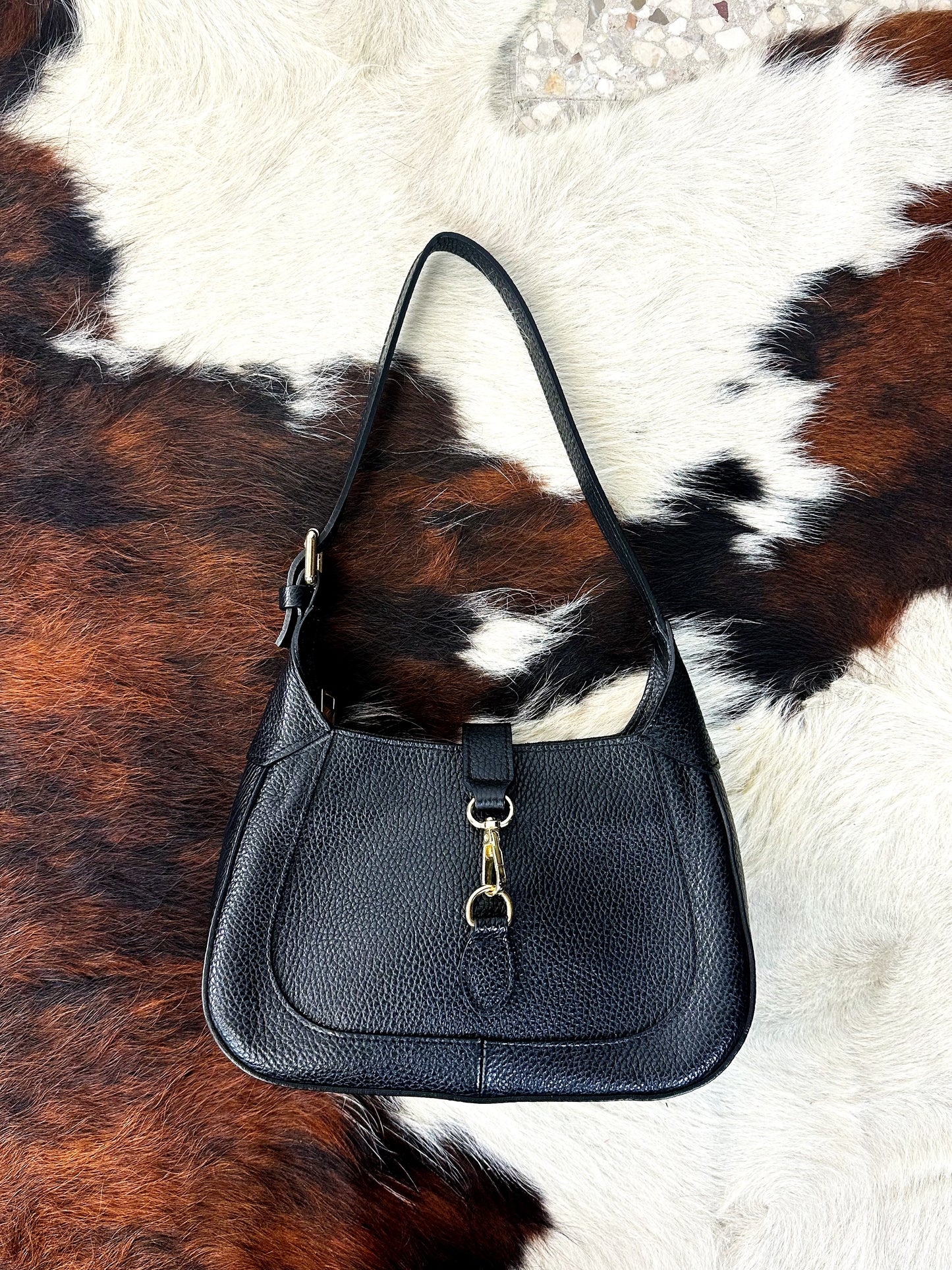 Borsa a Spalla in Pelle Nera Jackie ispired – Vintage Y2K