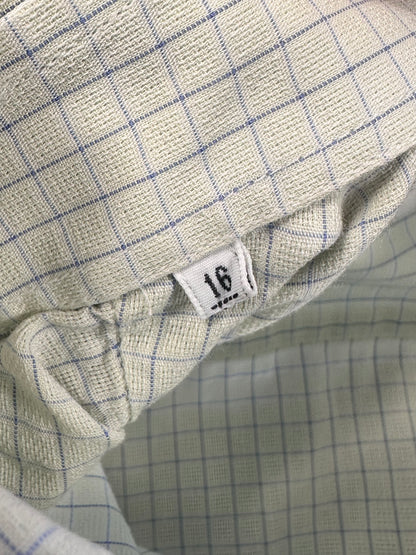 YVES SAINT LAURENT - Camicia panna a quadri con logo ricamato
