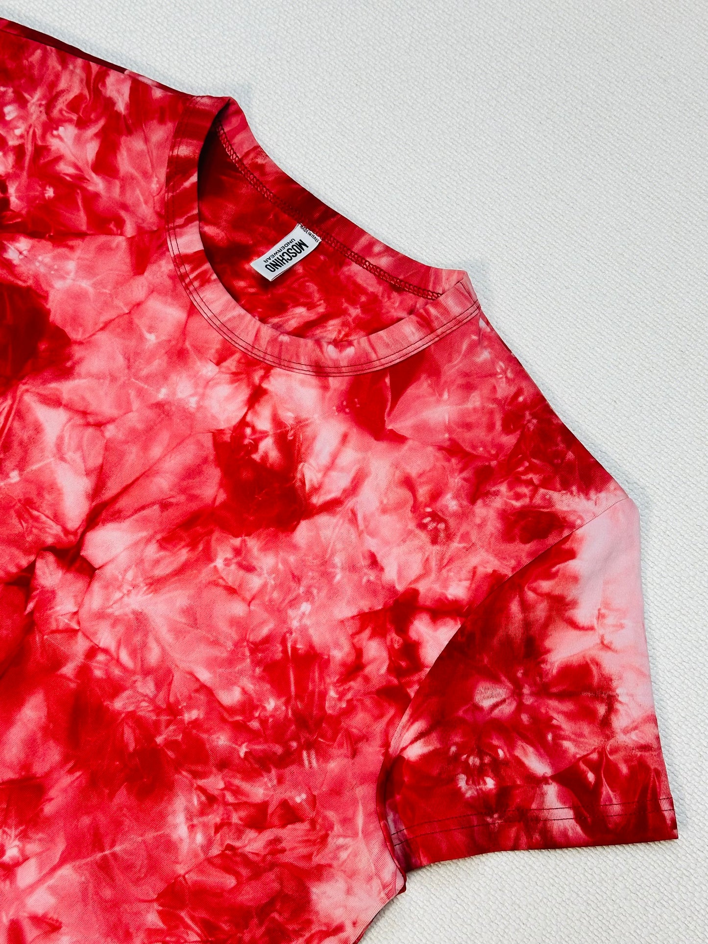 MOSCHINO - T-shirt Tie-Dye Rosso Fragola