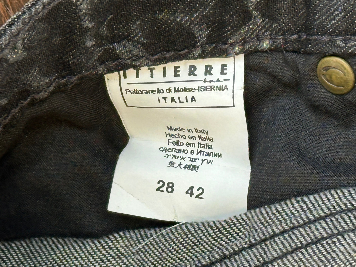 JUST CAVALLI - Pantaloni Black Silver Monogram – Early 2000s