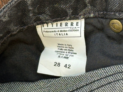 JUST CAVALLI - Pantaloni Black Silver Monogram – Early 2000s