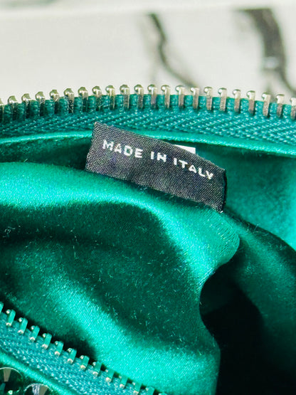 PRADA - Re-Edition 2005 Shoulder Bag – Satin Verde con Cristalli