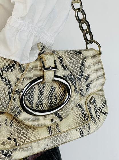 Borsa a spalla pelle coccodrillata