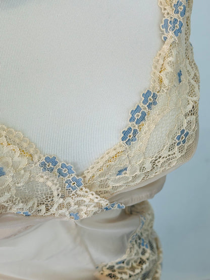 Top Lingerie in Micromesh e Pizzo Ricamato – Anni 2000 Y2K Romance