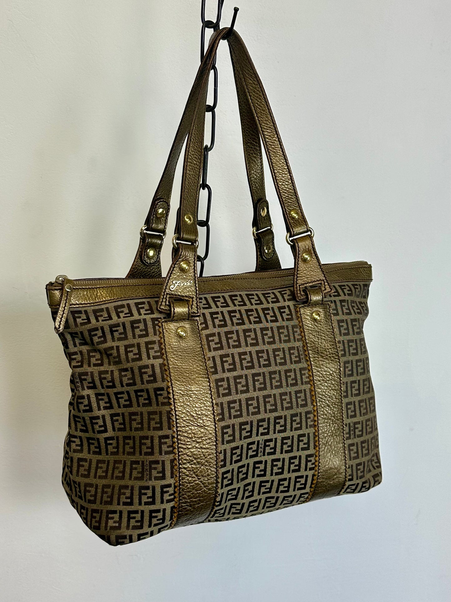 FENDI - Shopper Zucca Canvas & Leather