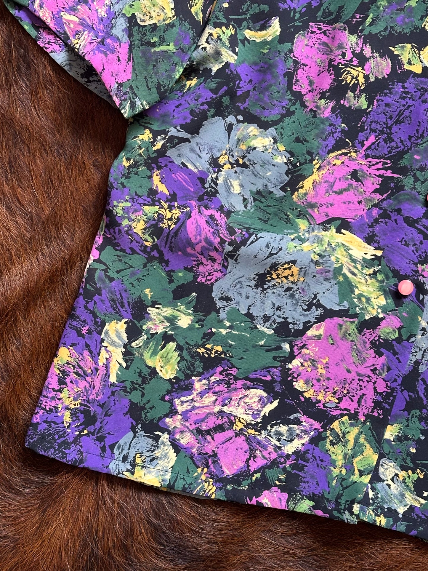 Completo vintage floreale anni ’80/’90 – camicia cropped + gonna plissé