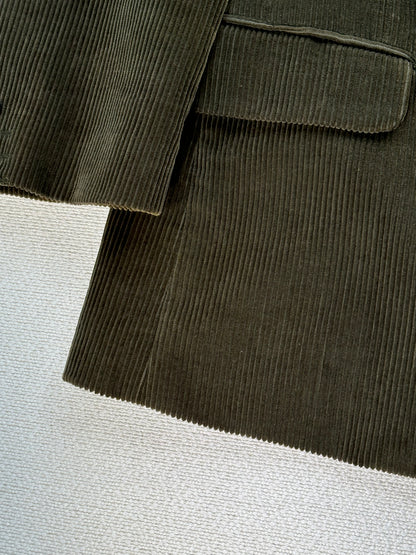 Giacca Blazer Vintage - velluto a coste verde