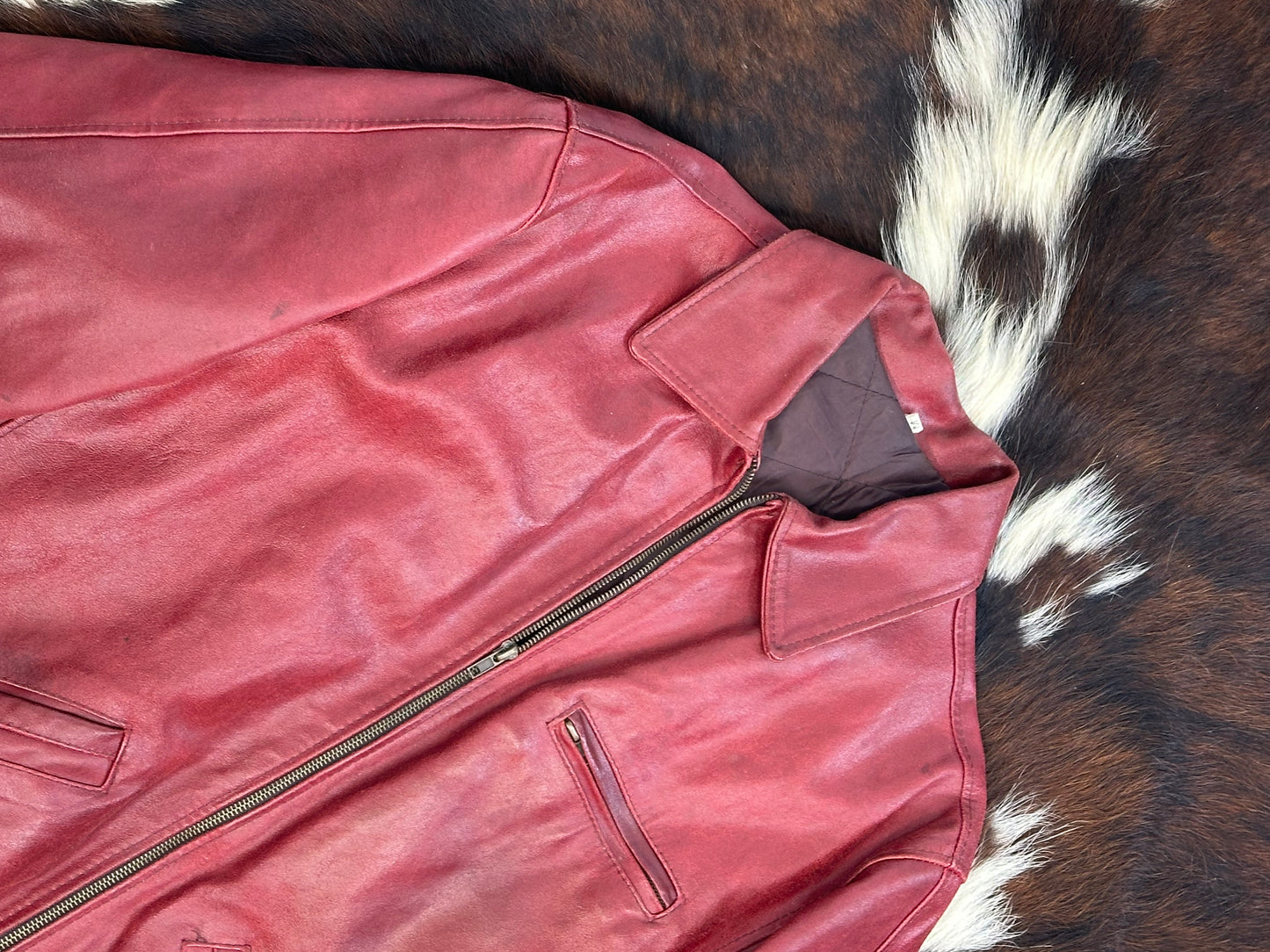 Giacca in pelle borgogna