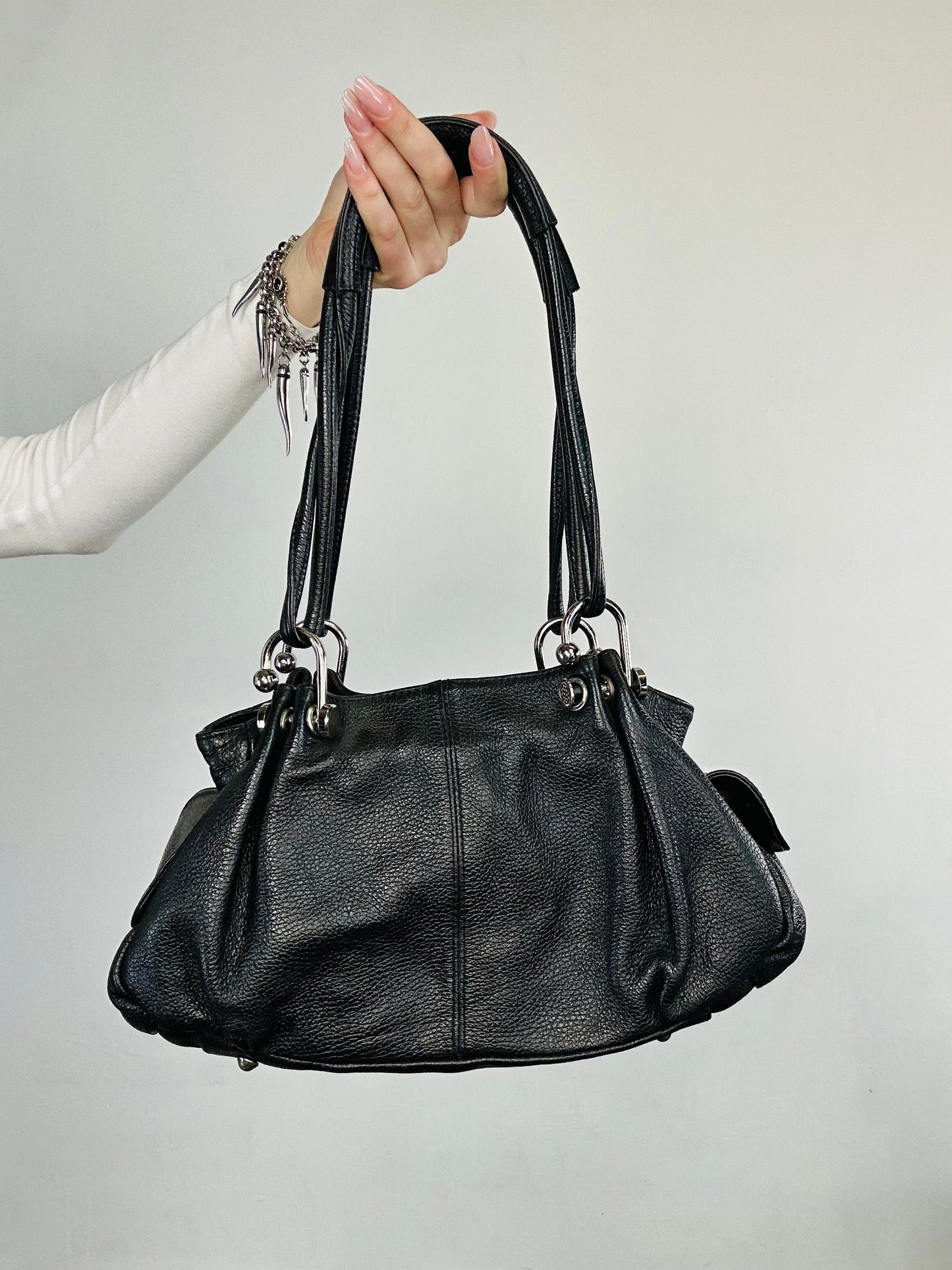 Borsa Shopper in pelle martellata