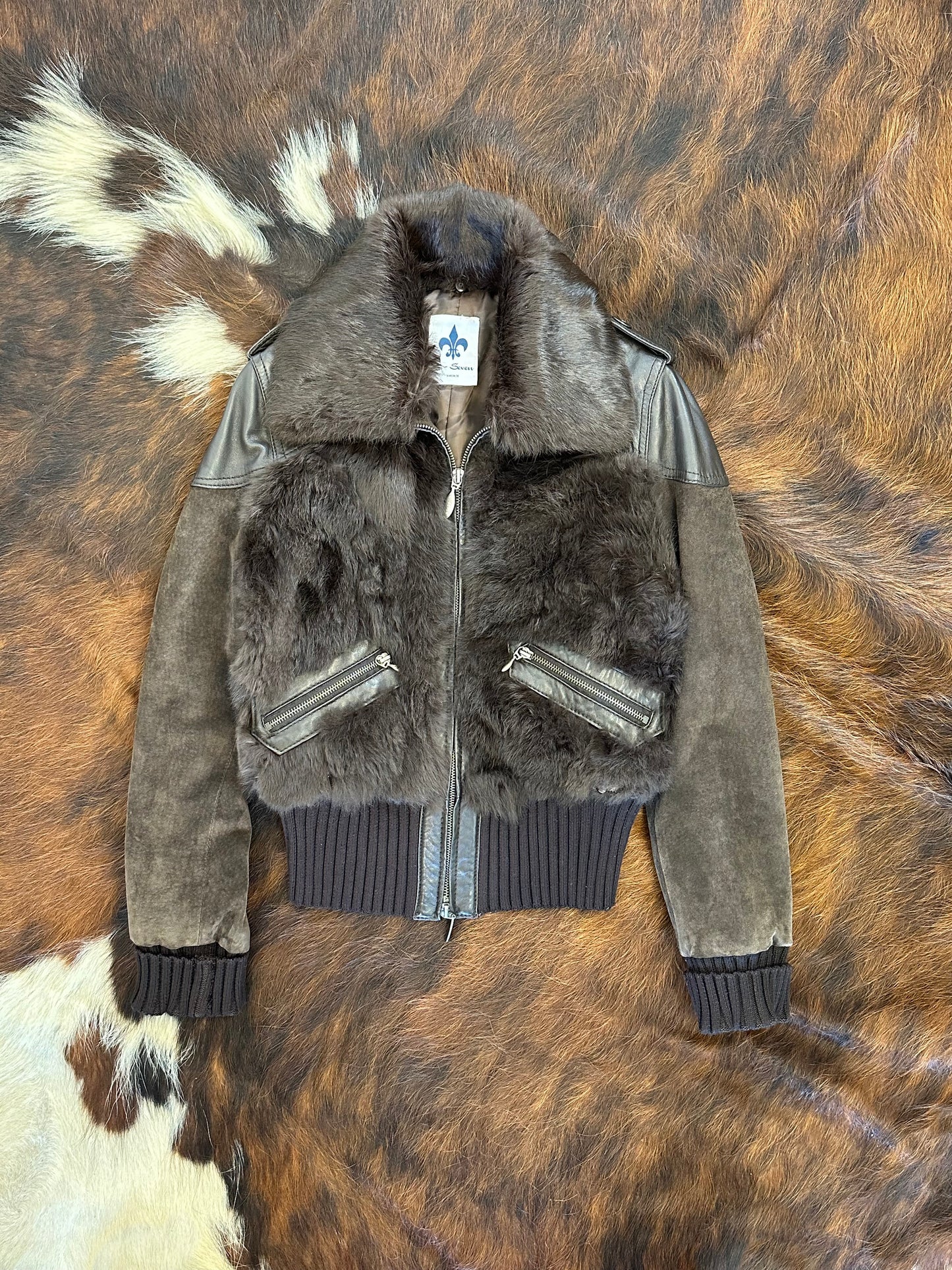 Giacca di pelle aviatore con pelliccia