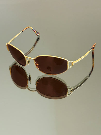 GUCCI - Occhiali da sole vintage GG 2800/S dorati con lenti marroni e dettagli tartarugati