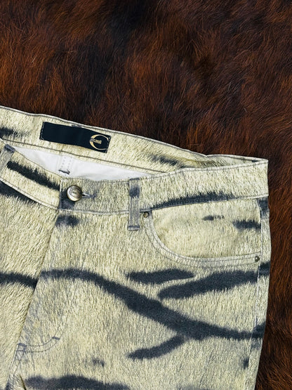 JUST CAVALLI - Pantaloni a zampa Animalier Tiger